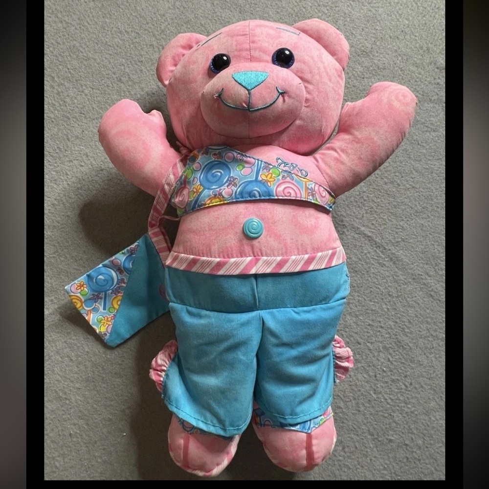 Vintage 18" Doodle Bear Pink and Blue No Marker Bear ONLY 1994/2004 Reuse Wash